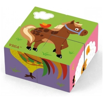 Koka puzle „Farm Puzzle“ 4 klucīši Viga