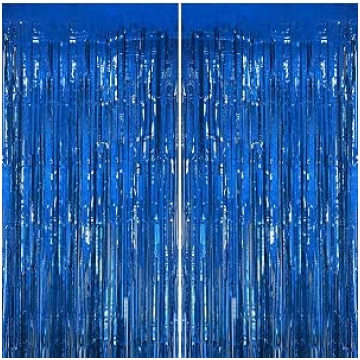 carve ideas 2 Pieces Tinsel Foil Curtain, Metallic