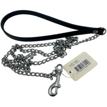 Metāla pavada ar ādas rokturi suņiem TRIERA 2.0mm/