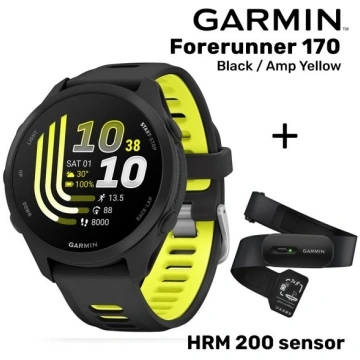 GARMIN Forerunner 170, Black/Amp Yellow + HRM 200 