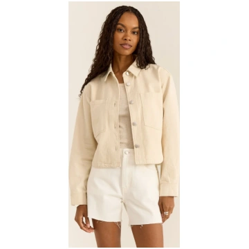Cropped denim jacket in sandshell Z Supply