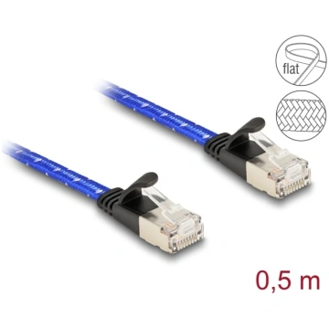 Delock RJ45 flat network cable with braided coatin