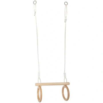Wooden Trapeze with Gymnastic Rings Small Foot