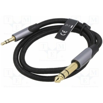 Cable; Jack 3.5mm 3pin plug,Jack 6,3mm 3pin plug; 