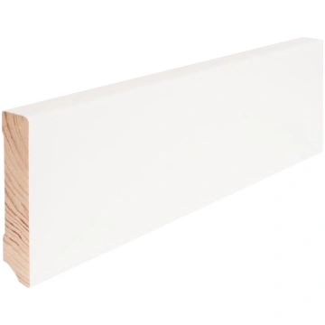 Koka grīdlīste AMBE 16X80X2400 mm, balta, AMB632