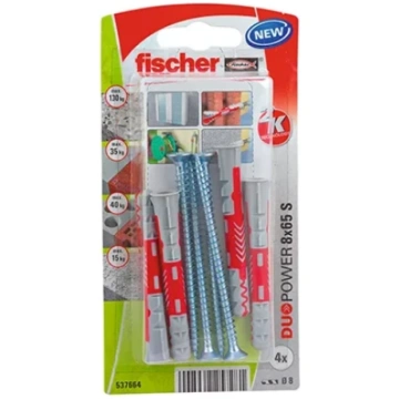FISCHER Universālas divkomp.tapas 8x65 S 4gab 61-5