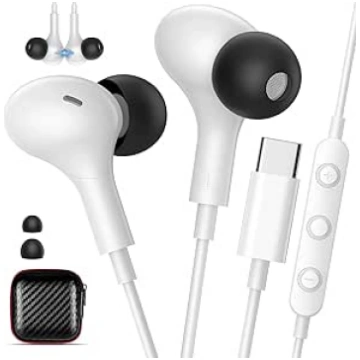 TOPAUX USB C austiņas ar kabeli iPhone 17, Air, 16