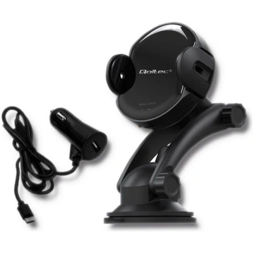 Qoltec Induction Wireless PRO Car Charger with IR 
