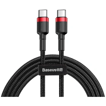 Cable USB C - USB C 1m QC3.0 PD2.0 Cafule red+blac