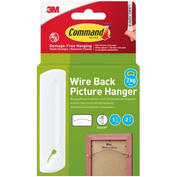 3M picture hanger Command Wire 1 Hook+2 Strips whi