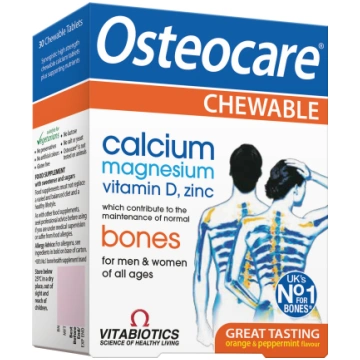 OSTEOCARE košļājamās tabletes, 30 gab. VITABIOTICS