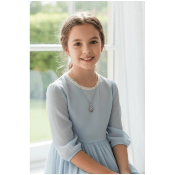 Sterling Silver Necklace with Four-Leaf Clover and