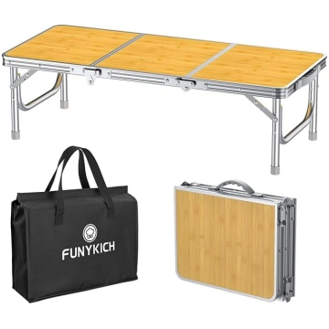 FUNYKICH Folding Camping Table, Portable Aluminium