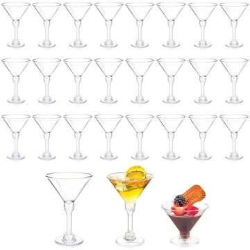 SCDZY Martini glāzes, 25 plastmasas kokteiļu glāze