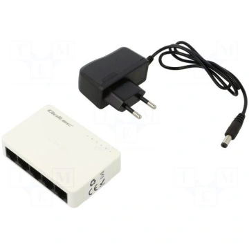 Switch Ethernet | DC socket,RJ45 socket x5 | white