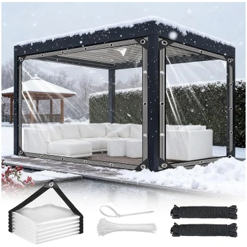 Caurspīdīgs ūdensnecaurlaidīgs brezenta tents ar c