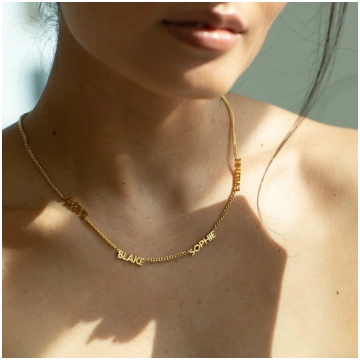 "I Am Who I Am" Nameplate Necklace - 3 names / Sil