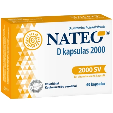NATEO D 2000 kapsulas, 60 gab. SAGITUS