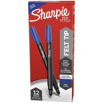 Sharpie Pen Fineliner Blue Boxes X 12