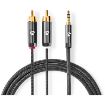 Kabelis Nedis AUX 3.5mm - 2x RCA 1m - CATB22200GY1