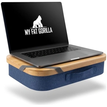 Bamboo Laptop Cushion with Storage Compartment and