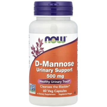 NOW Foods, D-Mannose, 500 mg, 60 Veg Capsules