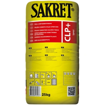 Sakret CLP+ Cementa/Kaļķa apmetums, pelēks, 25kg