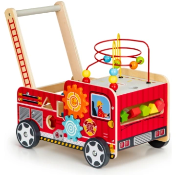 Ecotoys TL09025 koka izglītojošais stumjamais rati