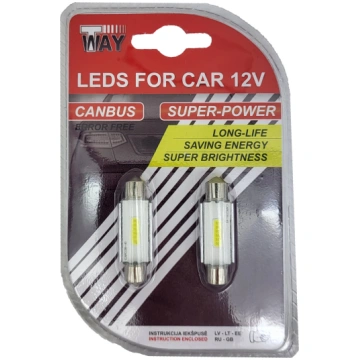 Spuldzes LED C5W 1 COBx4 chips 41mm, baltas, 2gab,