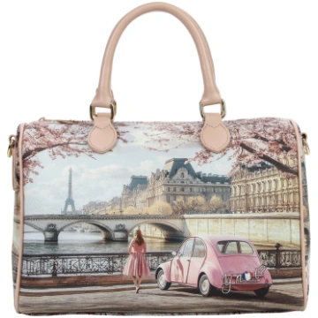 Ynot - Borsa Bauletto in Ecopelle Stampa Città Yes