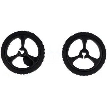 Wheel | black | Shaft: D spring | Pcs: 2 | push-in