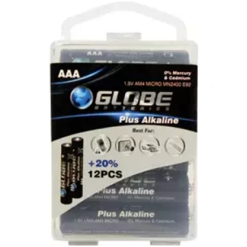 Baterija GLOBE PLUS ALKALINE AAA ECONOMIC 12 TK. P