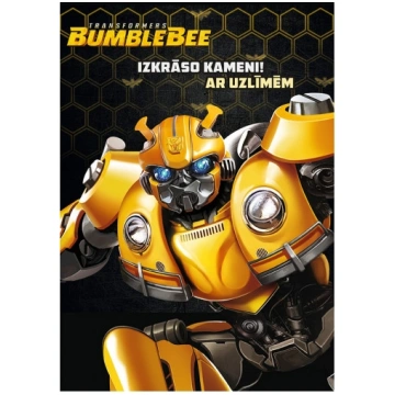 TRANSFORMERS Bumblebee. Izkrāso kameni! Ar uzlīmēm