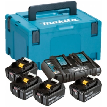 Makita Powerpack 18V 4x5.0Ah + DC18RD paredzēts 18