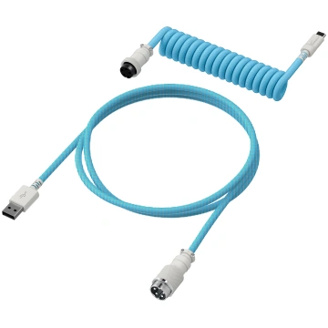 Kabelis HyperX Coiled Cable 6J680AA, USB-C, gaiši 
