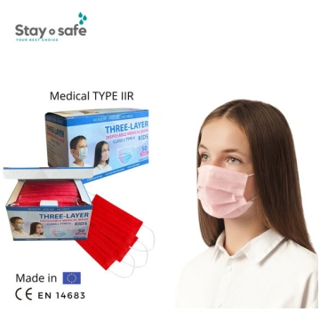 Vienreizlietojamās sejas maskas bērniem, 3 kārtās,