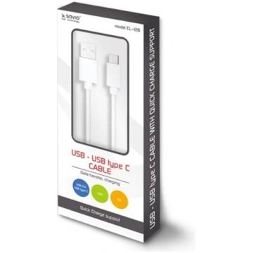 Savio USB – USB type C cable 5A, 1m CL-126 White 8