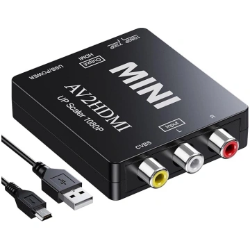 RCA uz HDMI, AV uz HDMI pārveidotājs, 1080P Mini R