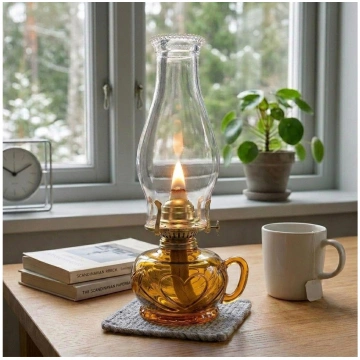 Brilagi - petrolejas lampa MERLIN oranžā