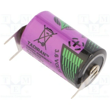 Battery: lithium (LTC); 1/2AA; 3.6V; 900mAh; Ø14.7