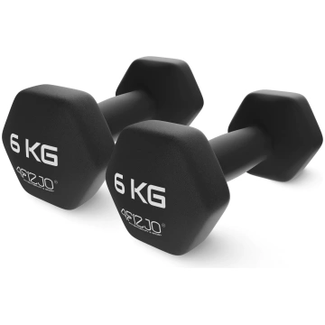 4Fizjo Classic čuguna hanteles 2 x 6 kg, melnas - 