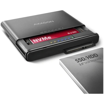 AXAGON USB-C 10Gbps M.2 NVMe + SATA SSD/HDD adapte