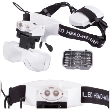 Pulksteņmeistara lupa - brilles ar 2 LED gaismām u