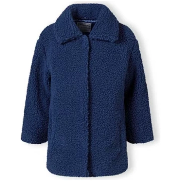 Girls sherpa boucle jacket with satin lining blue