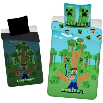 Minecraft Jungle Fight tumsā spīdošs gultas veļas 