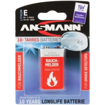 1 Ansmann Lithium 9V-Block for Smoke Detector 5021