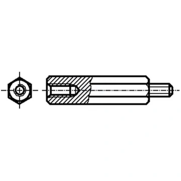 Spacer sleeve | 25mm | Int.thread: M3 | Ext.thread