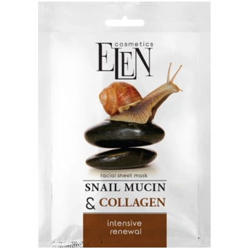 ELEN COSMETICS Intensīvā auduma sejas maska Snail 