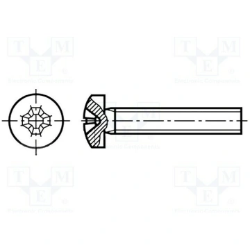 Screw; M2.5x12; 0.45; Head: cheese head; Phillips;