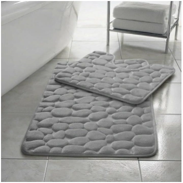 EXQUIZIT HOME 2 Pack Memory Foam Pebble Bath Mat Q